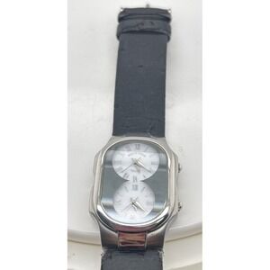Philip Stein Teslar 1022413 Dual Time Zone Men's Watch Stainelss Case Working 23